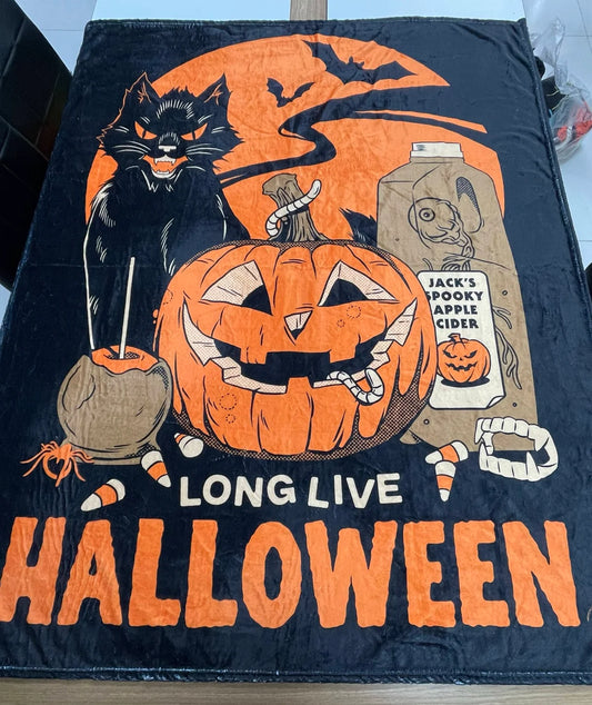Long Live Halloween Fuzzy Blanket Throw (63x50)