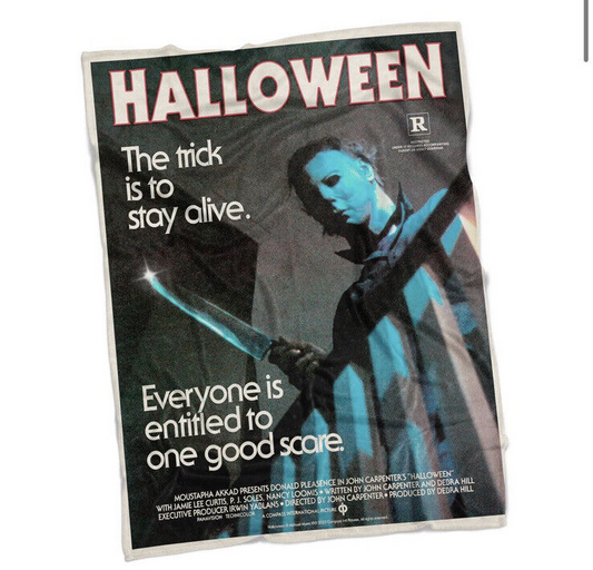 Halloween The Trick Is To Stay Alive Throw Blanket (Creepy Co.)
