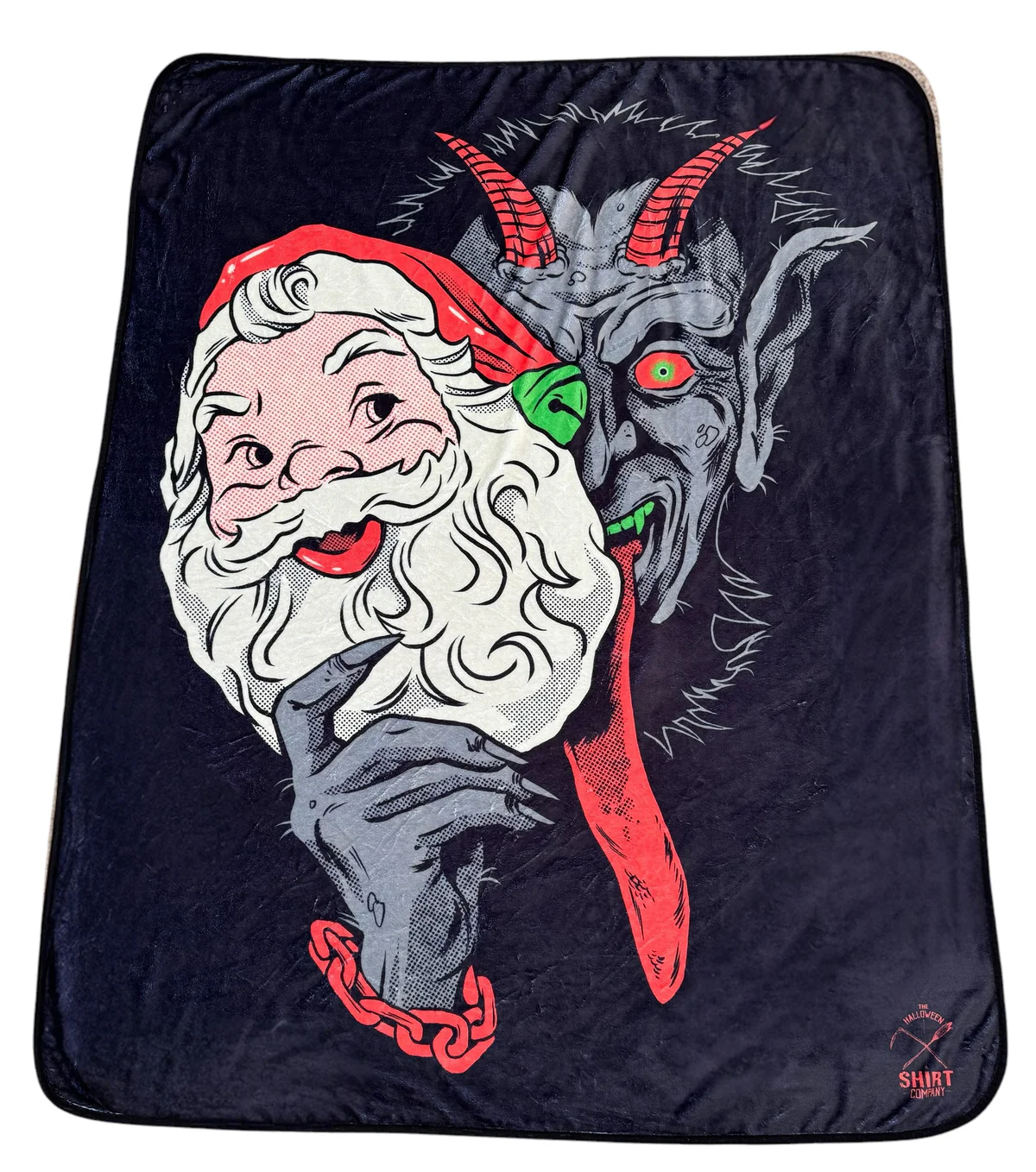 Krampus Claus Fuzzy Throw Blanket (63x50)