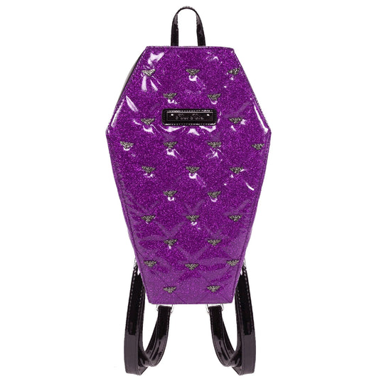 Mina Quilited Coffin Backpack In Purple