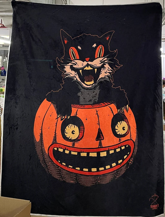 Vamp Kitty Fuzzy Throw Blanket (63x50)