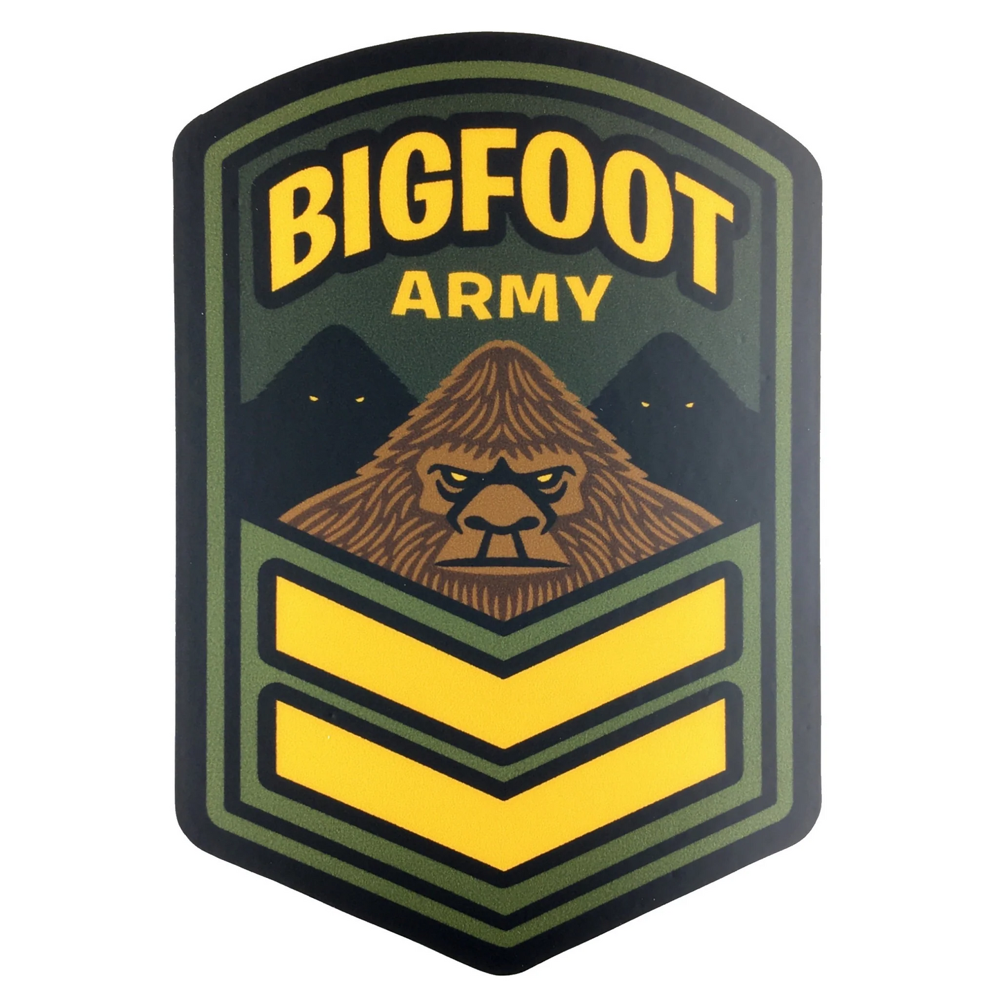 Bigfoot Army Military Insignia Cryptozoology Sticker