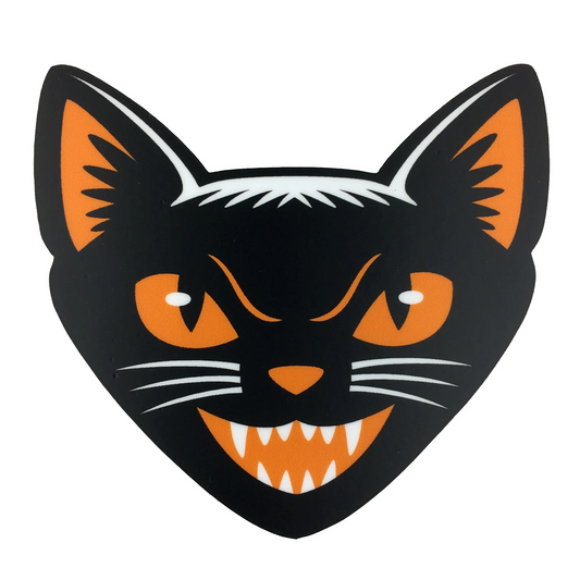 Black Cat Head Halloween Sticker