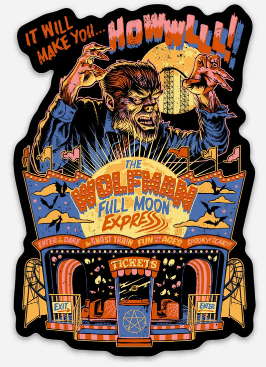 The Wolfman Full Moon Express Sticker