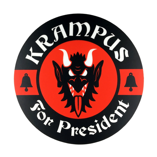 Krampus For President Circle Sticker