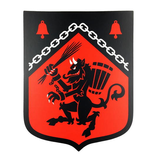 Krampus Rampant Heraldic Shield Sticker