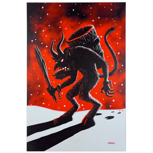 Krampus Approaches Print 6x9