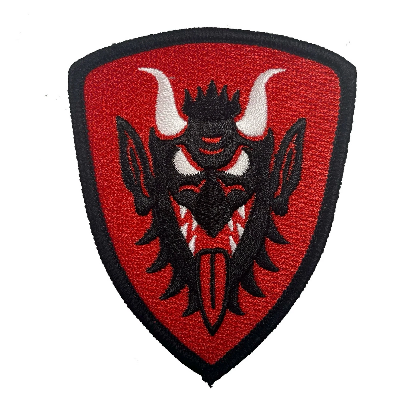 Krampus Face Heraldic Shield Patch