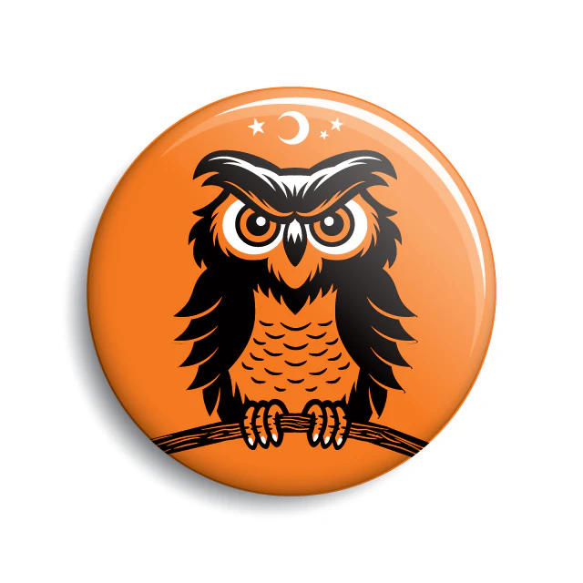 Owl Halloween Button