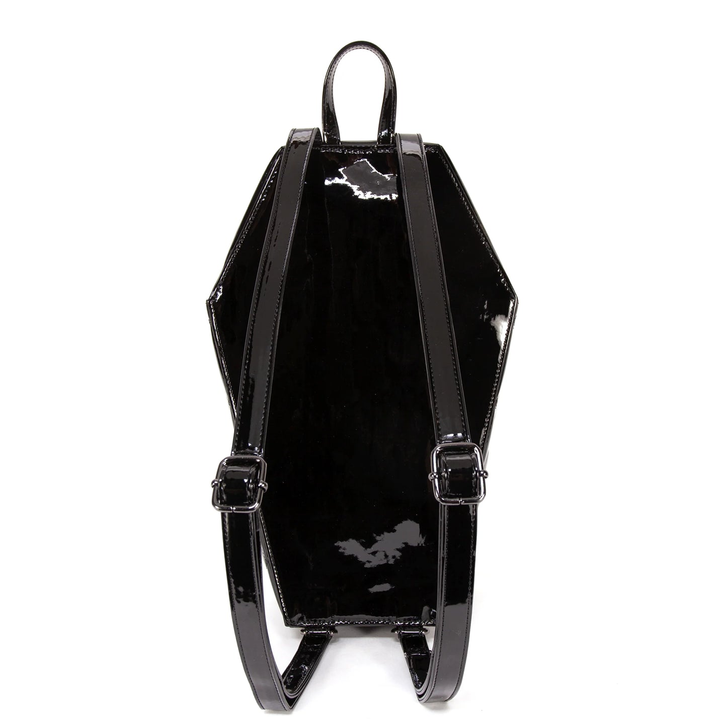 Mina Quilted Coffin Backpack In Black