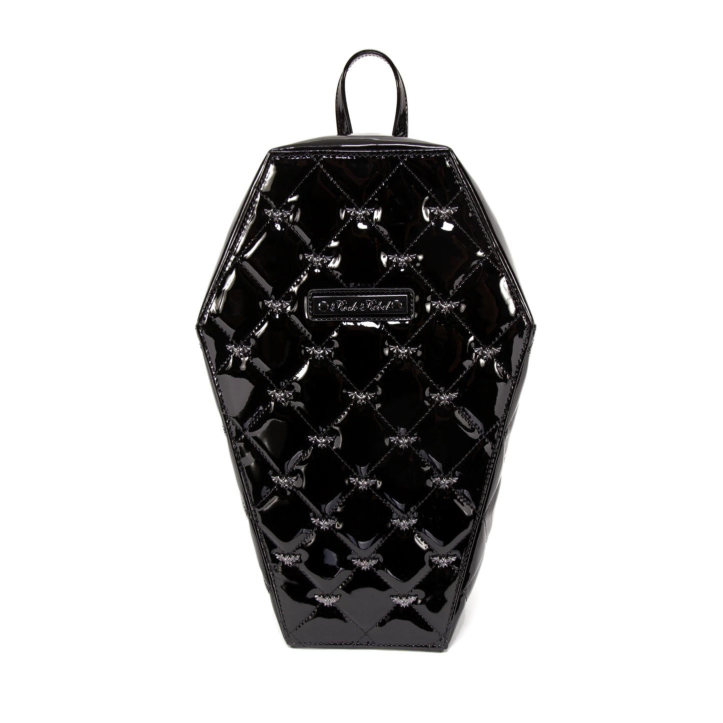 Mina Quilted Coffin Backpack In Black