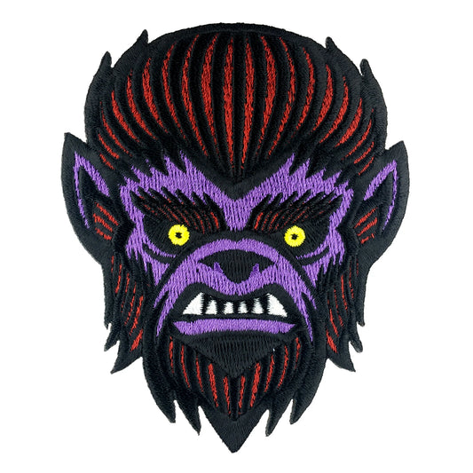 Wolf Man Head Embroidered Patch