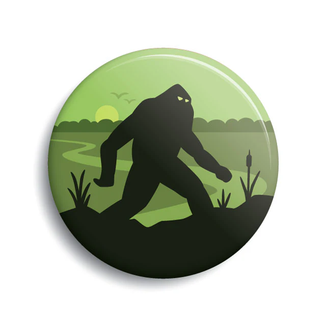 Boggy Creek Monster Button