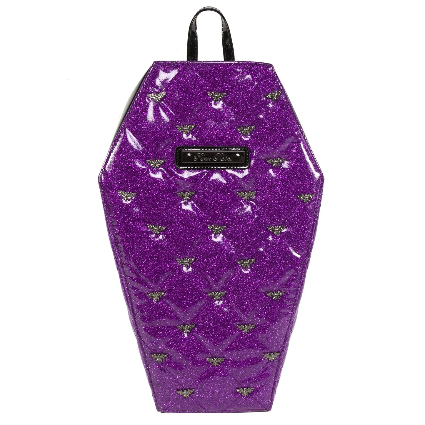 Mina Quilited Coffin Backpack In Purple