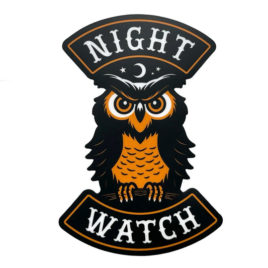Night Watch Motorcycle Club Owl Halloween Sticker