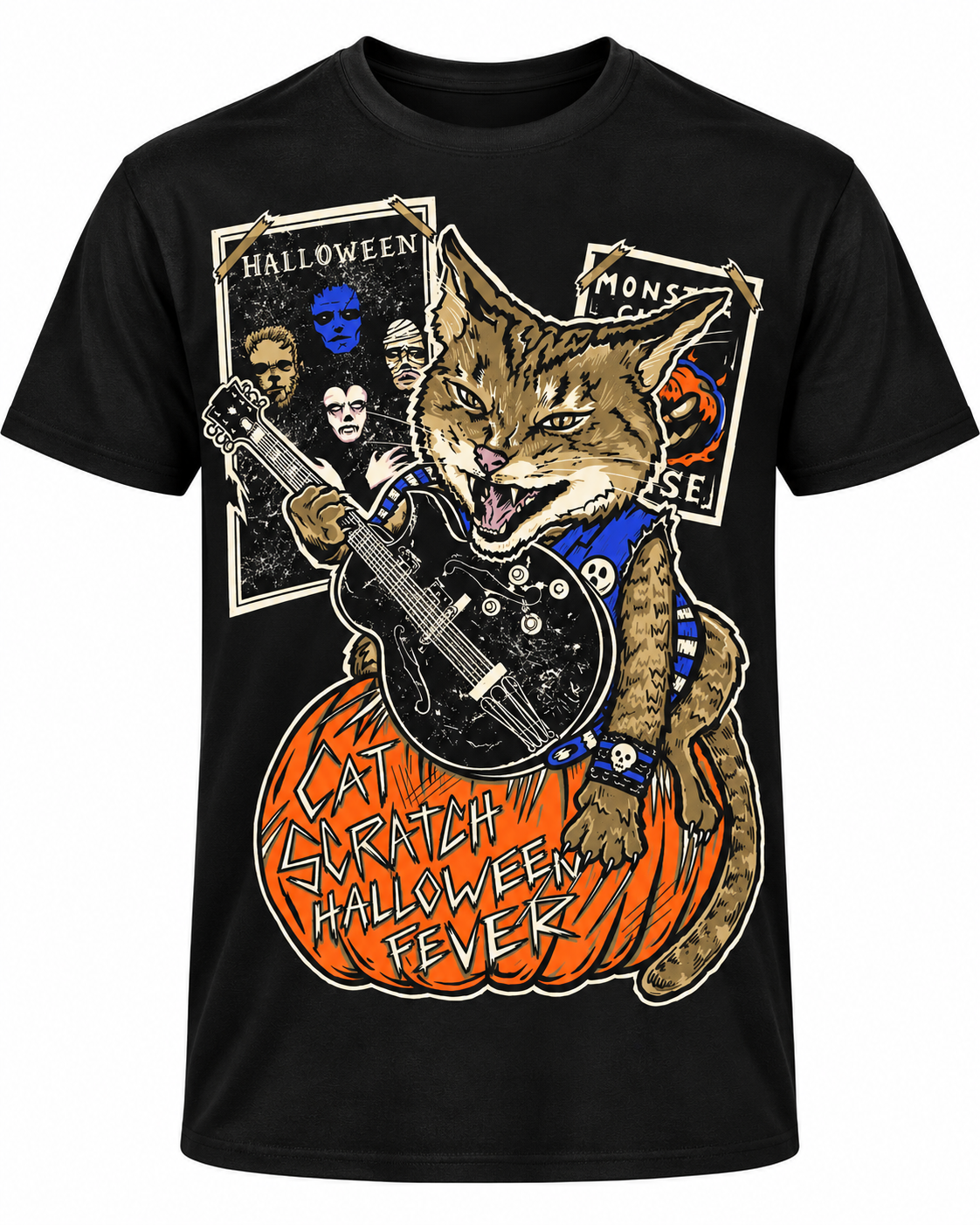 Cat Scratch Halloween Fever Shirt | Horror Rock Tee