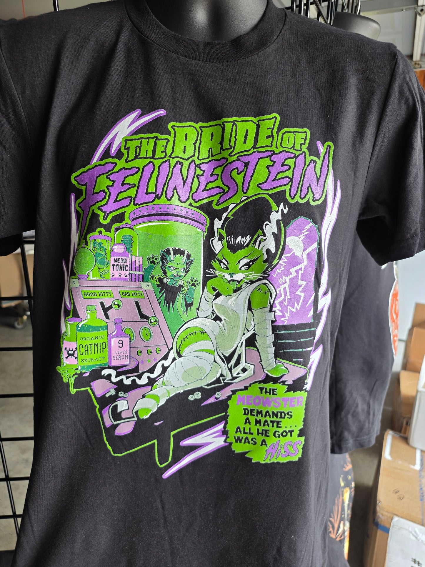 Bride Of Felinestein | Halloween Horror Cat Shirt