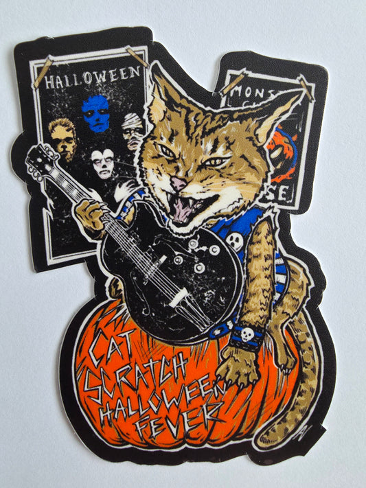 Cat Scratch Halloween Fever Sticker