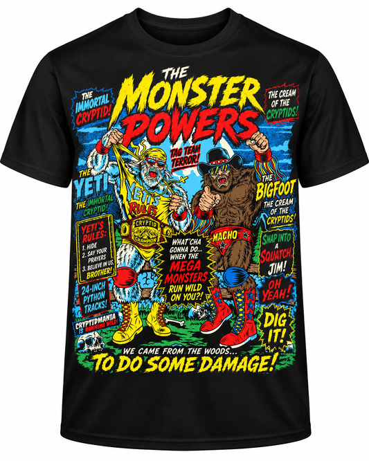 Monster Powers | Yeti & Bigfoot Cryptid Wrestling Shirt