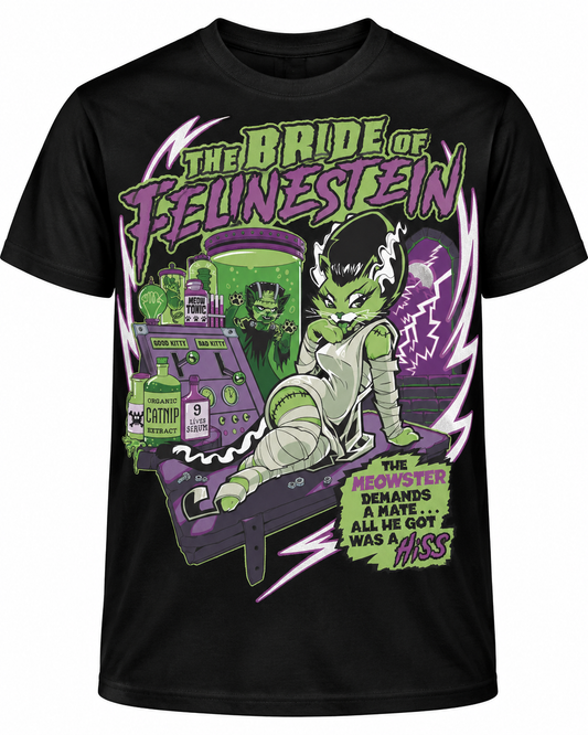 Bride Of Felinestein | Halloween Horror Cat Shirt